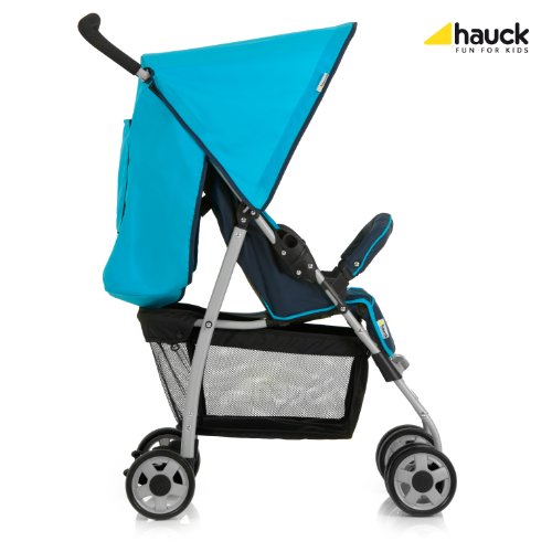 Hauck Sport Silla de paseo ligera y practica para bebes de 0 meses hasta 15 kg, sistema de arnés de 5 puntos, respaldo reclinable, plegable, Azul (Moonlight Capri)