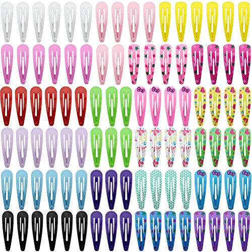 HBF Pack De 100 Piezas Pinza De Pelo Bebe Niñas Horquillas De Pelo Infantiles 20 Colores Clips Para El Pelo