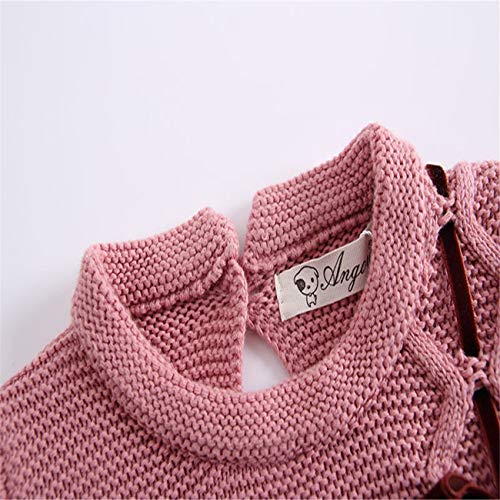 HCFKJ Ropa Bebe NiñA Invierno NiñO Manga Larga Camisetas BEB Conjuntos Moda Bebé ReciéN Nacido NiñA Arco De Punto Mameluco De Ropa De Ganchillo Mono T (0-3 Meses, Rosa)