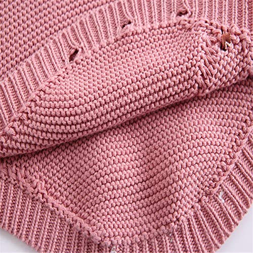 HCFKJ Ropa Bebe NiñA Invierno NiñO Manga Larga Camisetas BEB Conjuntos Moda Bebé ReciéN Nacido NiñA Arco De Punto Mameluco De Ropa De Ganchillo Mono T (0-3 Meses, Rosa)