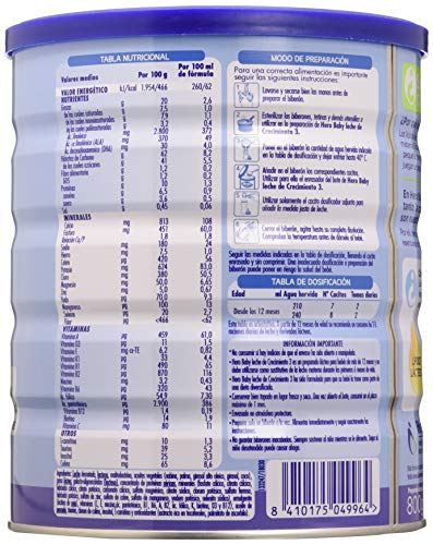 Hero Baby 3 - Leche de Crecimiento en Polvo para Bebés a partir de los 12 Meses - 800 g