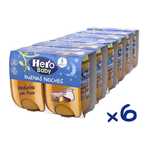 Hero Baby Buenas Noches Tarritos Infantiles 6 Unidades 380 g