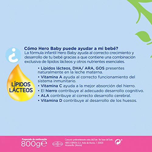 Hero Baby - Leche Hbb Nutrasense  - 6 A 12 Meses 800 gr