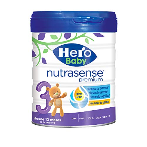 Hero Baby Nutrasense Premium 3 - Leche de Inicio en Polvo para Bebés hasta los 6 Meses, Crecimiento y Desarrollo - Pack de 2 x 800g