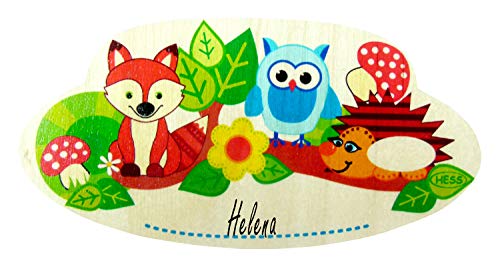 Hess 15440 – Placa de madera, bosque animales, aprox. 20 x 10 cm), multicolor