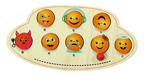 Hess 15446 – Placa de madera, emojis, aprox. 20 x 10 cm), multicolor