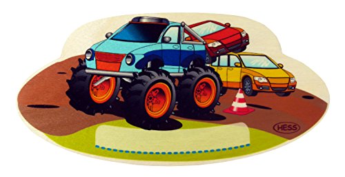 Hess 15448 – Placa de madera, monster truck, aprox. 20 x 10 cm), multicolor