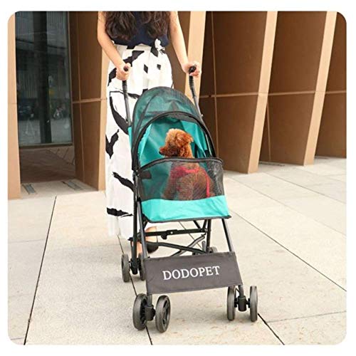 HFJKD Cochecitos de Perro Cochecito de Gato Cochecito de bebé, 4 Ruedas Cochecito de Paseo Plegable Silla de Paseo Cochecito, Freno Trasero, Plegado rápido, Carga máxima 10 kg