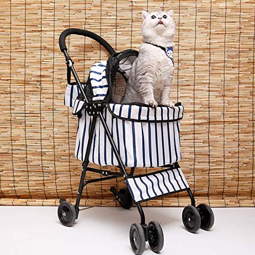 HFJKD Cochecitos de Perro Cochecito de Gato Cochecito de bebé, Cochecito de Viaje para Mascotas, Cochecito de Gato Silla de Paseo Jogger Buggy Trolley Carro Plegable con Ruedas giratorias Delanteras