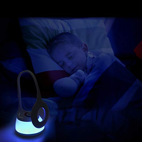 HIHIGOU Lámpara Escritorio LED 3.5W USB de carga 3 niveles de brillo con brazo tipo cuello de cisne RGB Luz de Ambiente Control Táctil 16 Bombillas LED ( Bajo consumo, protección para los ojos)