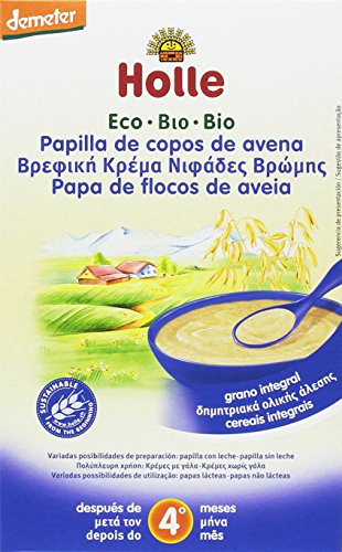 Holle Papilla de Copos de Avena (+4 meses) - Paquete de 6 x 250 gr - Total: 1500 gr