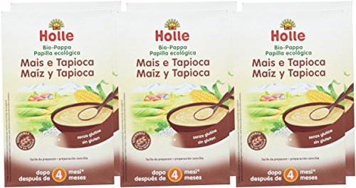 Holle Papilla de Maíz y Tapioca (+ 4 meses) - 6 Paquetes de 1 x 250 gr - Total: 1500 gr