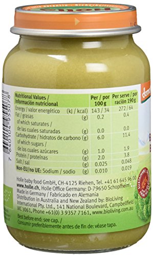 Holle Potito de Brócoli con Arroz Integral (+6 meses) - Paquete de 6 x 190 gr - Total: 1140 gr