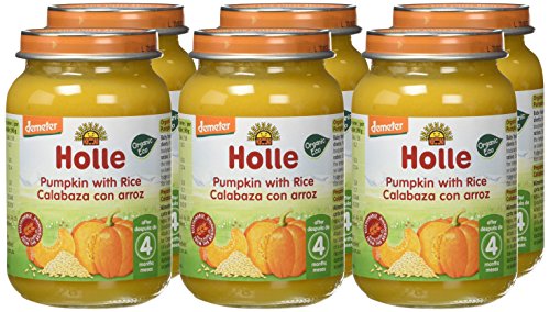 Holle Potito de Calabaza con Arroz (+4 meses) - Paquete de 6 x 190 gr - Total: 1140 gr