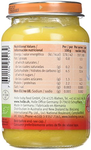 Holle Potito de Calabaza con Pollo (+6 meses) - Paquete de 6 x 190 gr - Total: 1140 gr