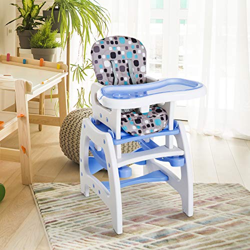 HOMCOM 3 en 1 Sillita Trona Mecedora Balancin Bebe Convertible Multifuncional Infantil