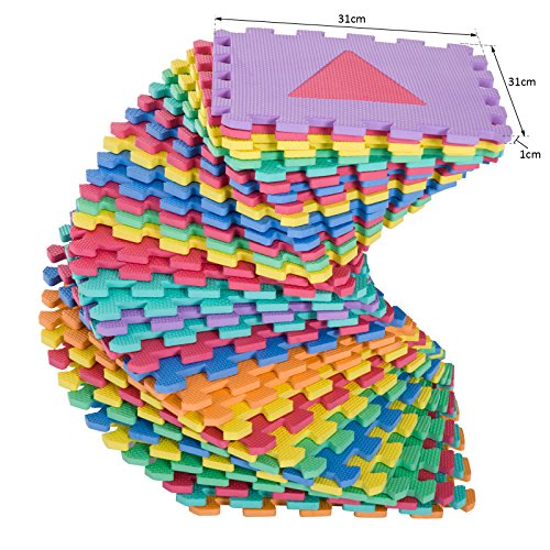 HOMCOM Alfombra Puzle Niños Colchoneta Suave 3.24㎡ Juego Rompecabezas para Niños Espuma EVA