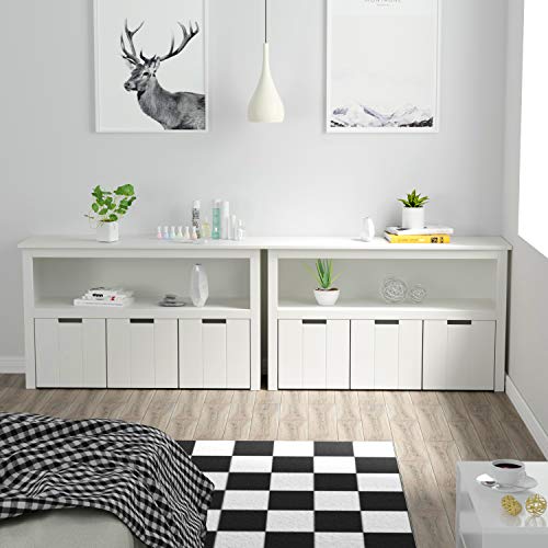 Homfa Armario Almacenaje Armario Madera para Juguetes Organizador para Juguetes con 3 Cajones 1 Estante Blanco 102x33x61.5cm