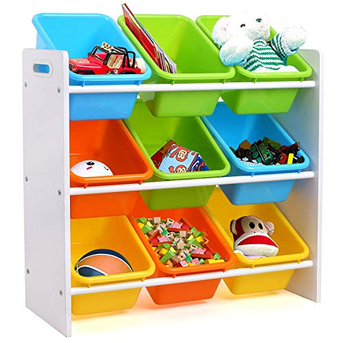 Homfa Estantería Infantil para Juguetes Libros Organizador Infantil de Juguetes Almacenamiento Juguetes con 9 Cajones 65 x 26.5 x 60cm