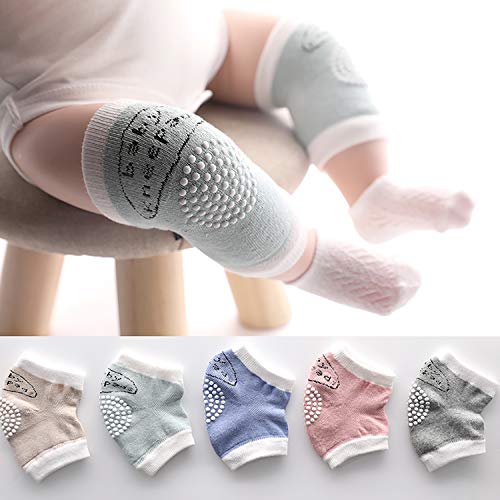 HONGXIN-SHOP Rodilleras para Bebés con Silicona Antisdeslizantes Almohadillas para Niño Rodilla Codo Almohadillas Leg Warm 5 Pares