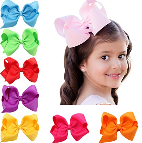 Hosaire 16 Pelo del Boutique de la Cinta del Tocado de la Horquilla del Bowknot de Las PC arquea Las Vendas de la Cinta de los Clips para los niños de los niños de los bebés 16 Colores