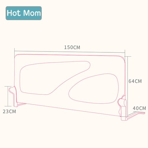 Hot Mom - barandillas de la cama 150 cm para bebés, portátil y estable, barrera de seguridad,color rosa, 2020 new