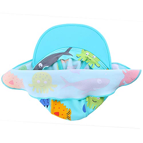 HUAANIUE Gorros de Natación Gorro de Baño para Niños Unisex Bloquear El Sol UPF 50+