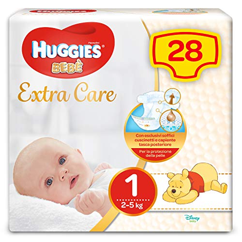 Huggies - Bebè Base - Pañales - Talla 1 (2-5 kg) - 28 pañales