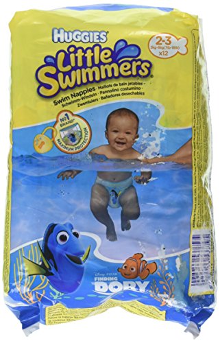 Huggies Little Swimmers – Pañales Tamaño 2 – 3, Paquete de 12 Unidades