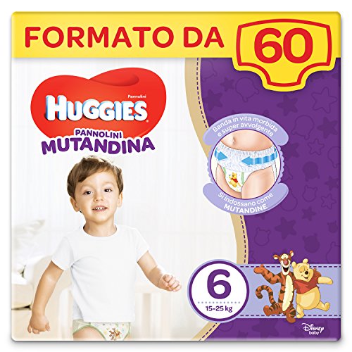 Huggies - Pañal para mujer, talla 6 (15-25 kg), paquete de 60 pañales (2 x 30)