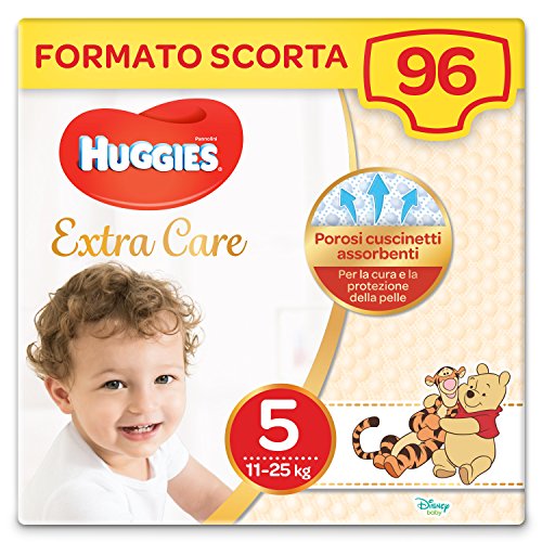 Huggies - Pañales extra caros, talla 5 (11-25 kg), paquete de 96 unidades