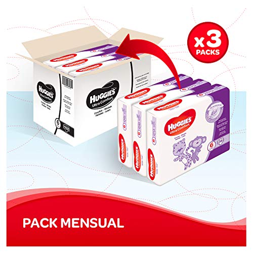 Huggies Ultra Comfort Pañales Talla 6 (15-30 kg), 3x 34 =102 pañales