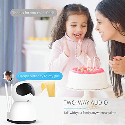 HWUKONG Babyphone, WiFi BabyMonitor, Detección de Movimiento de Audio bidireccional inalámbrica, Cámara de Video Infantil Inteligente, Familia/Tienda/Oficina con detección dinámica de visión Nocturna