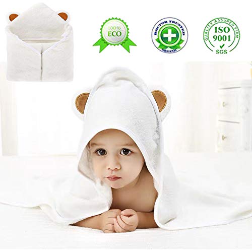 HyAdierTech Baby Toalla con Capucha, Toalla de Baño Bebé, Capa de Baño Bebé Infantil, Toalla Bebe Recien Nacido, Ultra Suave Hipoalergénica de Bambú Orgánico Super Absorbente