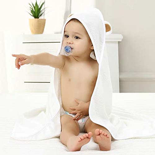 HyAdierTech Baby Toalla con Capucha, Toalla de Baño Bebé, Capa de Baño Bebé Infantil, Toalla Bebe Recien Nacido, Ultra Suave Hipoalergénica de Bambú Orgánico Super Absorbente