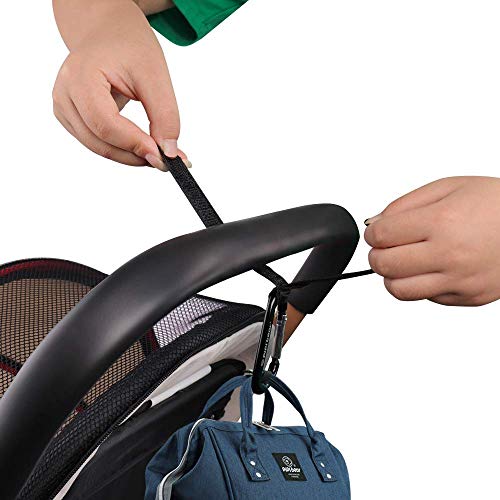 HyAdierTech Ganchos Carrito Bebé, 2 Pack Fuerte Buggy HyAdierTech Ganchos Carrito Bebé, Fuerte Buggy Mosquetones Universales Momia Clip, Ganchos Carrito Bebé, Multi-propósito Pesado D-Ring Clip