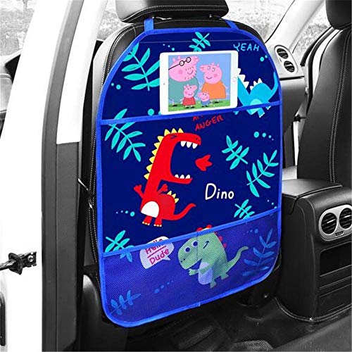 HYCSP Asiento de coche de dibujos animados protector de espalda cubierta del coche Organizador tableta representan bolso colgante Car Styling almacenamiento de soporte Kick Mat Accesorios for el coche