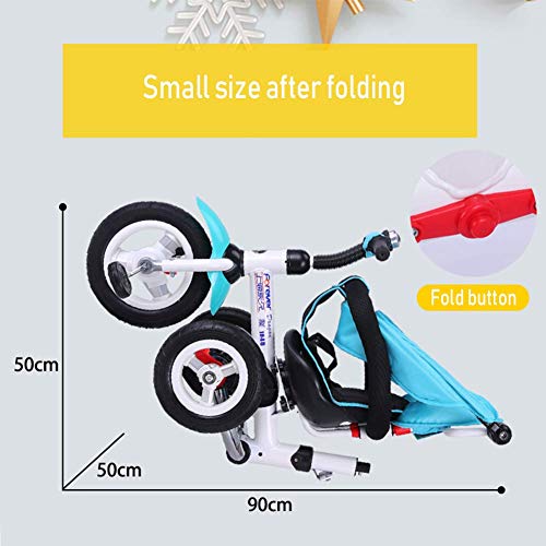 HYLH NiñOs Trike, Triciclo para NiñOs Triciclo Mi Primer Paseo Triciclos NiñOs PequeñOs NiñOs Que Viajan con Pedal Bocina De Bicicleta Al Aire Libre 3 En 1, Khaki