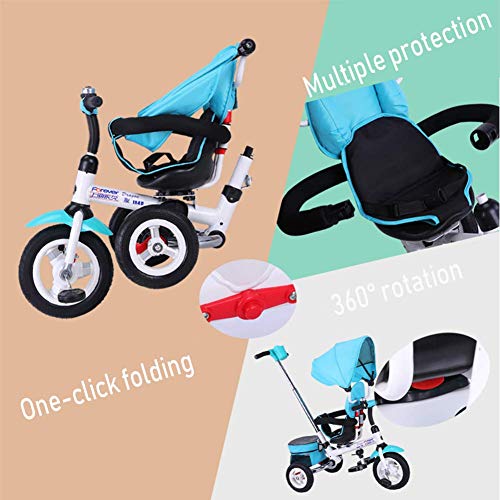 HYLH NiñOs Trike, Triciclo para NiñOs Triciclo Mi Primer Paseo Triciclos NiñOs PequeñOs NiñOs Que Viajan con Pedal Bocina De Bicicleta Al Aire Libre 3 En 1, Khaki