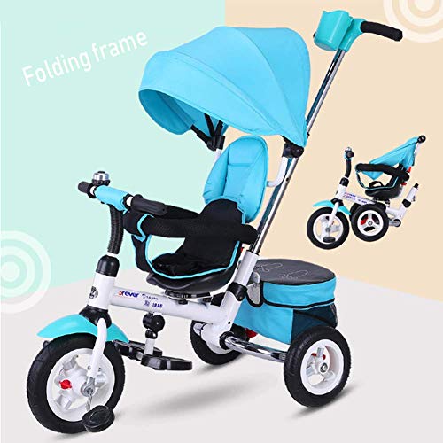 HYLH NiñOs Trike, Triciclo para NiñOs Triciclo Mi Primer Paseo Triciclos NiñOs PequeñOs NiñOs Que Viajan con Pedal Bocina De Bicicleta Al Aire Libre 3 En 1, Khaki