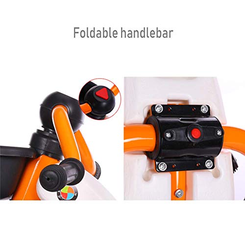 HYLH Triciclo para NiñOs De 2 AñOs, Triciclo para NiñOs, Triciclo Liviano para NiñOs De 1 A 3 DiseñO Ligero con Manubrio De Pedales, DiseñO Colorido para NiñOs BebéS Infantes, Orange