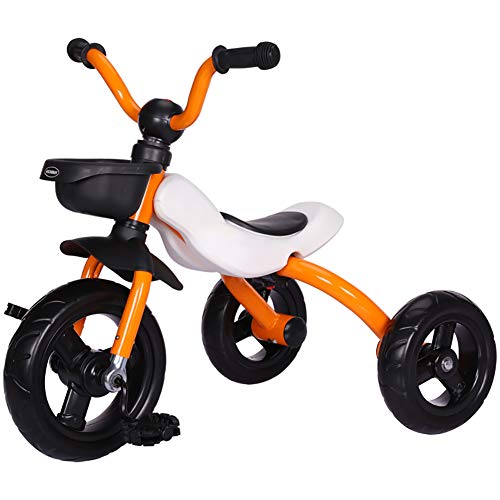 HYLH Triciclo para NiñOs De 2 AñOs, Triciclo para NiñOs, Triciclo Liviano para NiñOs De 1 A 3 DiseñO Ligero con Manubrio De Pedales, DiseñO Colorido para NiñOs BebéS Infantes, Orange