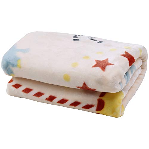 i-baby Manta Bebé Mantas Infantiles Para Cuna Cama Infantil 100x120 cm Niños Manta Swaddle Recién Nacidos 4 Estaciones (Circo Feliz)