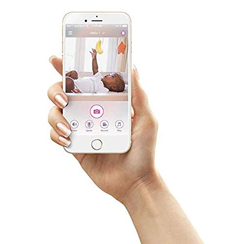 ibabycare M7 Lite Baby Monitor inteligente Vigilabebés mediante Aplicación Schwenkbare Cámara, visión nocturna, sensores de temperatura y humedad con con interfono, color blanco