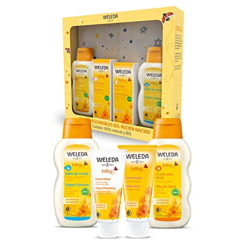 IDEA REGALO: Set"Bienvenido Bebé" con 4 Productos Weleda y cambiador de paseo de regalo | Para Nacimiento, Baby Shower o Bautizo!