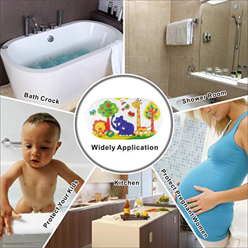 Idefair Alfombrilla de baño antideslizante, alfombrilla de ducha extralarga con ventosas para bañera, lavable a máquina, antideslizante, duradera, resistente al moho, PVC, 39 x 69 cm multicolor