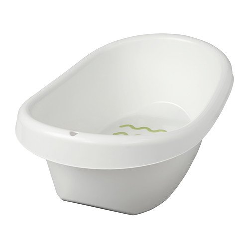 Ikea LATTSAM - Bañera para bebé, Color Blanco, Verde