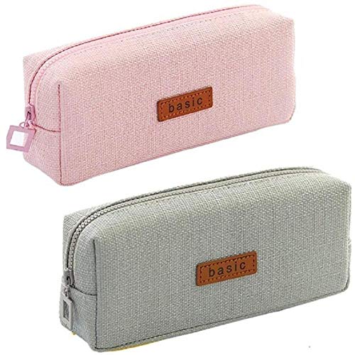 Inconpro 2 pcs Unisex Estuche Bolso del Lápiz del Cuadrado Bolso de Cosméticos Caja Estuche cuadrado para lápices con cierre de cremallera de