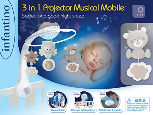 Infantino 004915-01 - 3 en 1 Proyector Musical Mobile