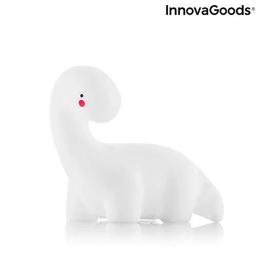 InnovaGoods Lámpara Dinosaurio LED Multicolor Lightosaurus, Blanco